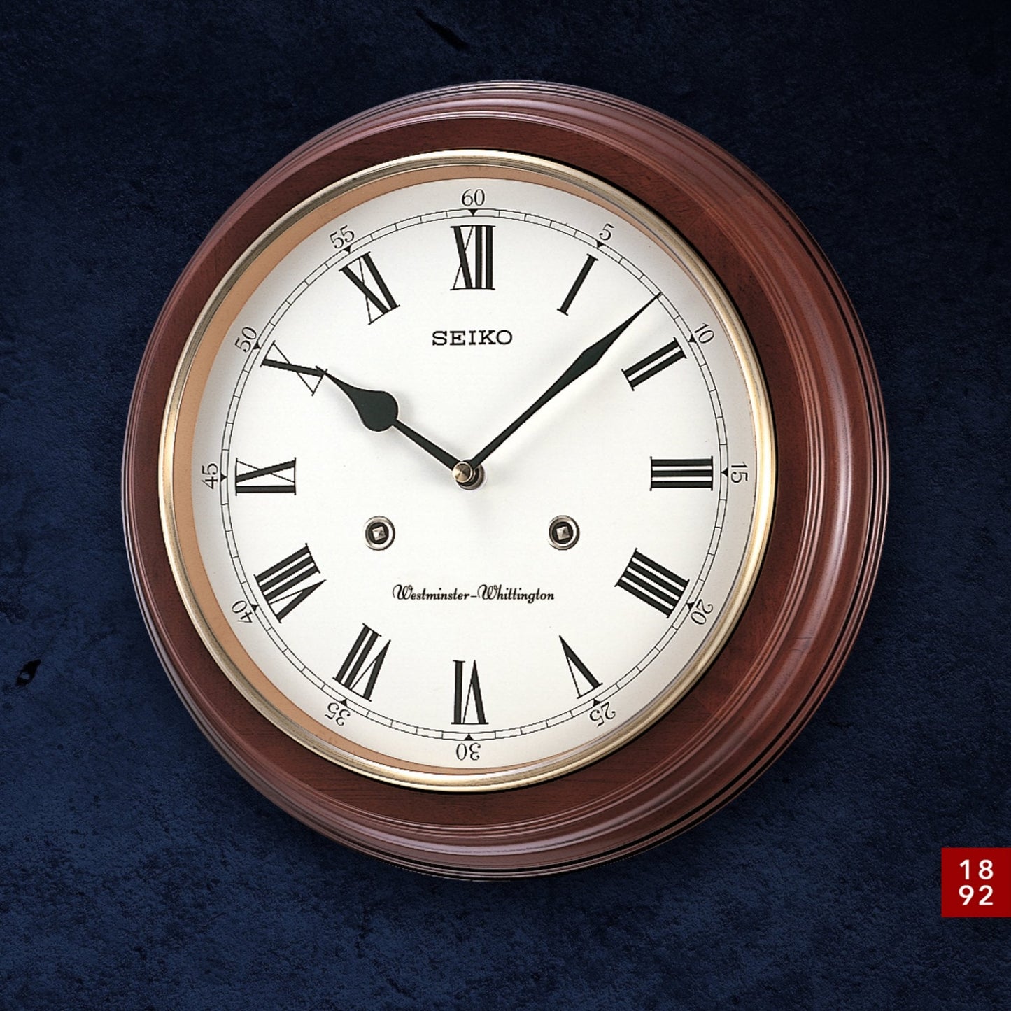 Dark Wood Westminster Chime Battery Wall Clock QXH202B